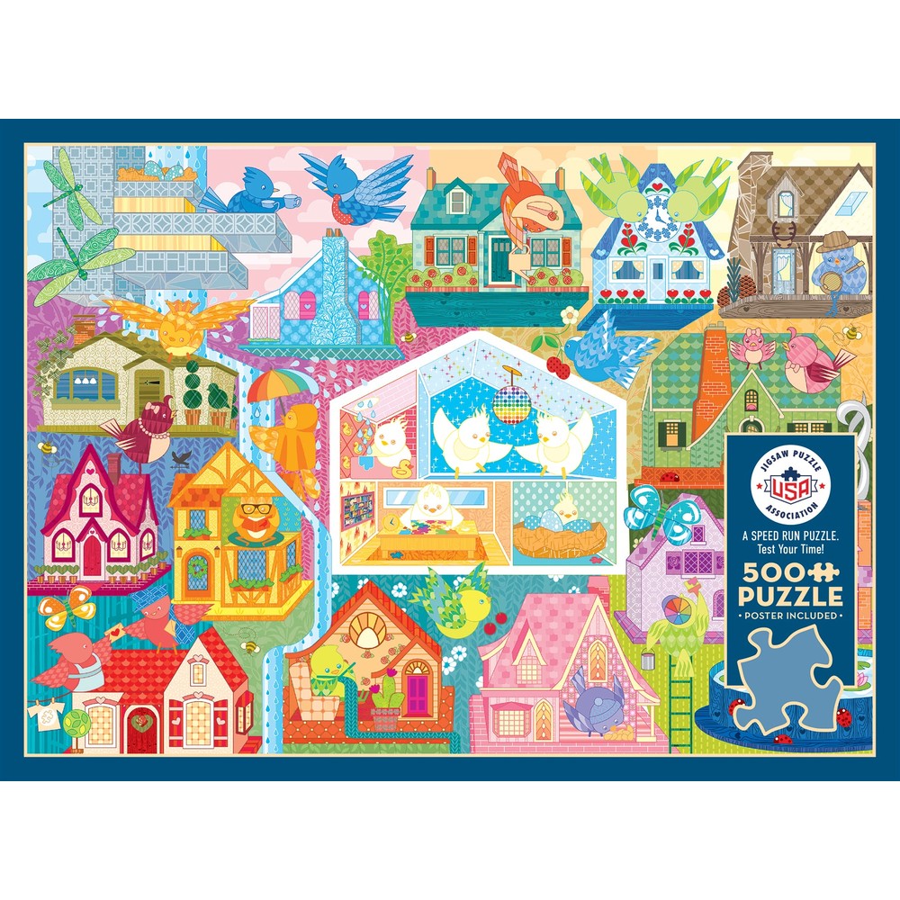 Puzzle - Cobble Hill - Rainbow Birdies - 500pc