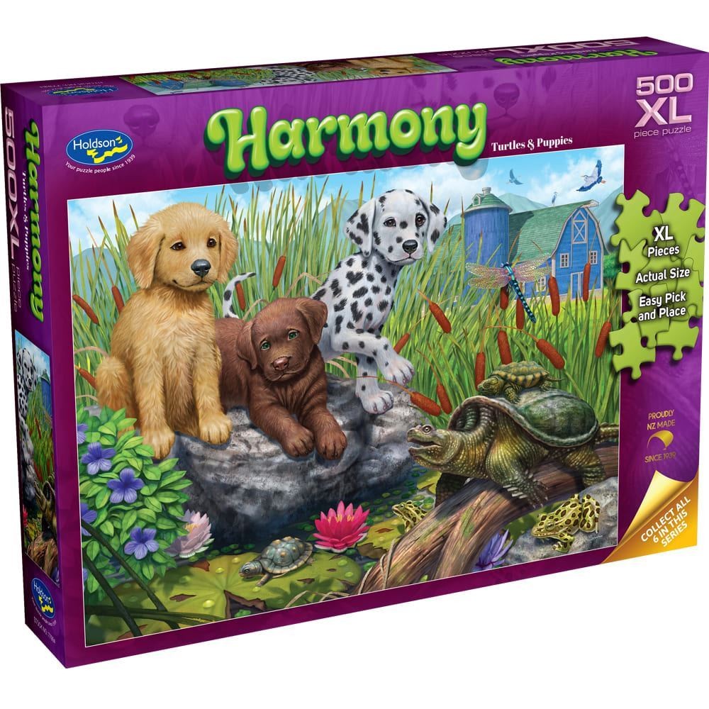 Puzzle - Holdson - Harmony - 500XLpc Puzzle - Turtles & Puppies