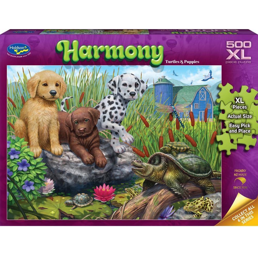 Puzzle - Holdson - Harmony - 500XLpc Puzzle - Turtles & Puppies
