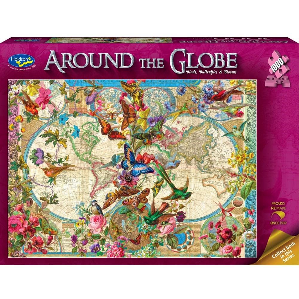 Puzzle - Holdson - Around the Globe - 1000pc Puzzle - Birds & Butterflies
