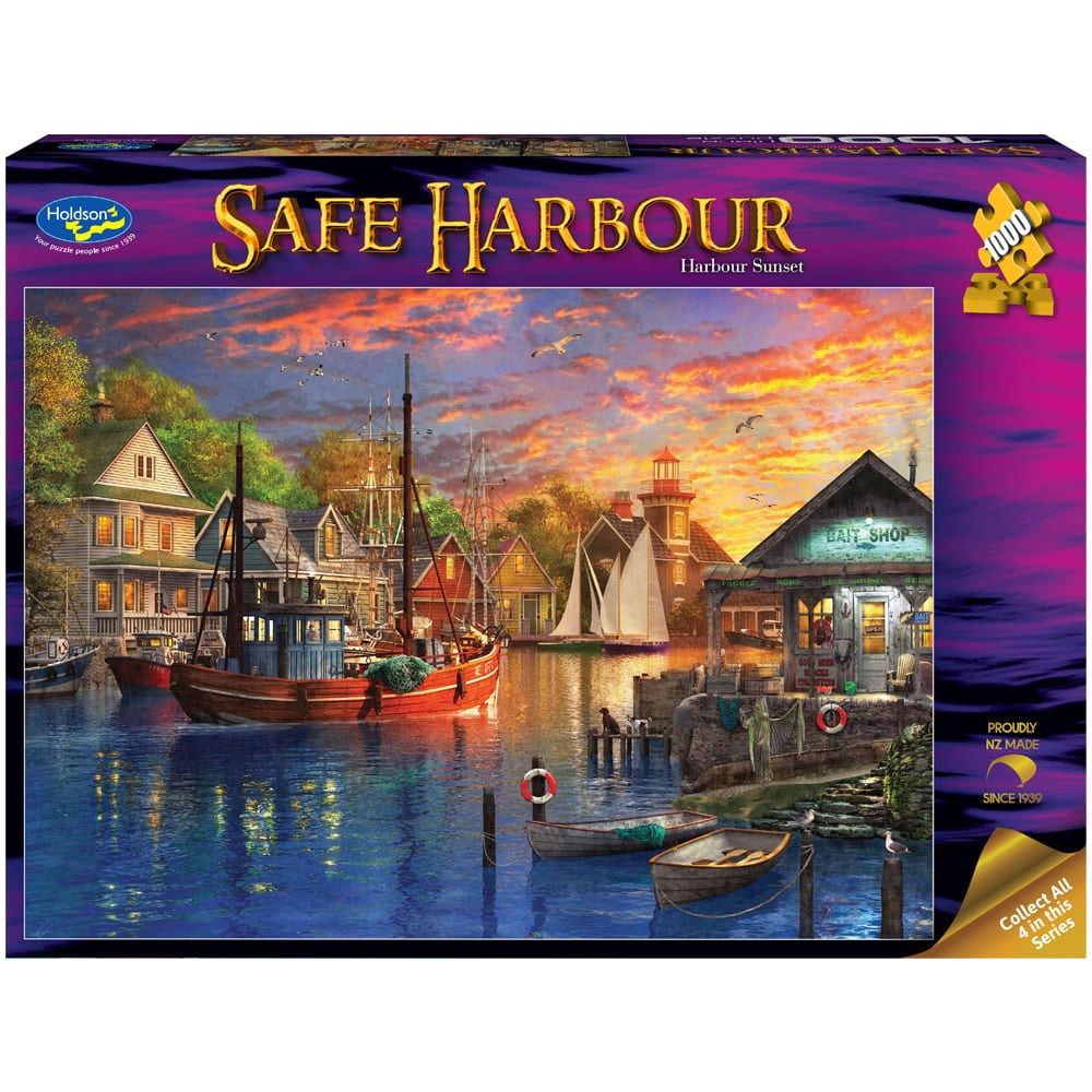 Puzzle - Holdson - Safe Harbour - 1000pc Puzzle - Harbour Sunset