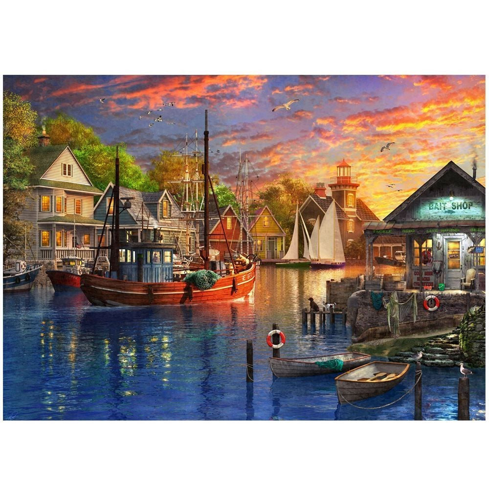 Puzzle - Holdson - Safe Harbour - 1000pc Puzzle - Harbour Sunset
