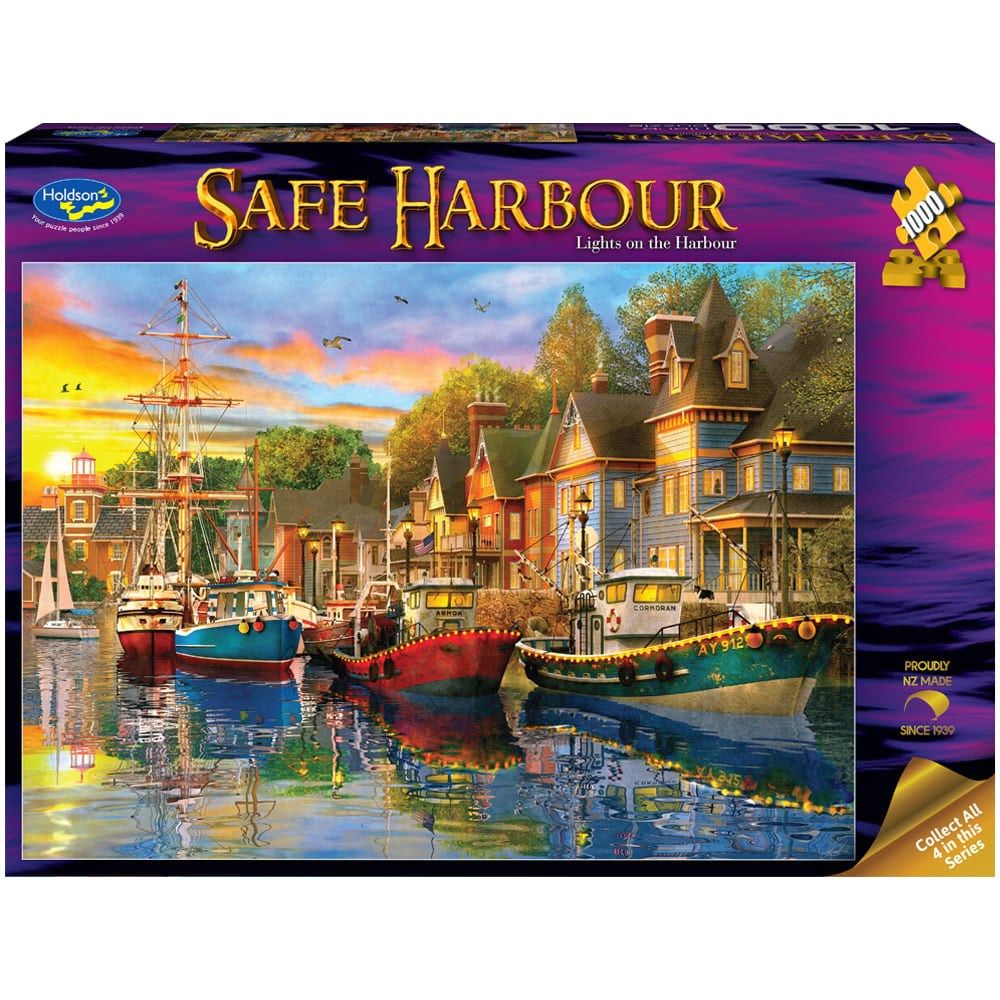 Puzzle - Holdson - Safe Harbour - 1000pc Puzzle - Lights On Harbour