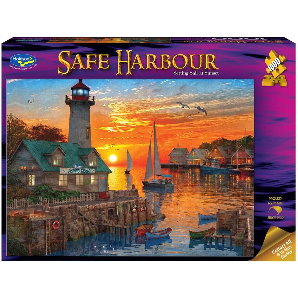 Puzzle - Holdson - Safe Harbour - 1000pc Puzzle - Setting Sail Sunset