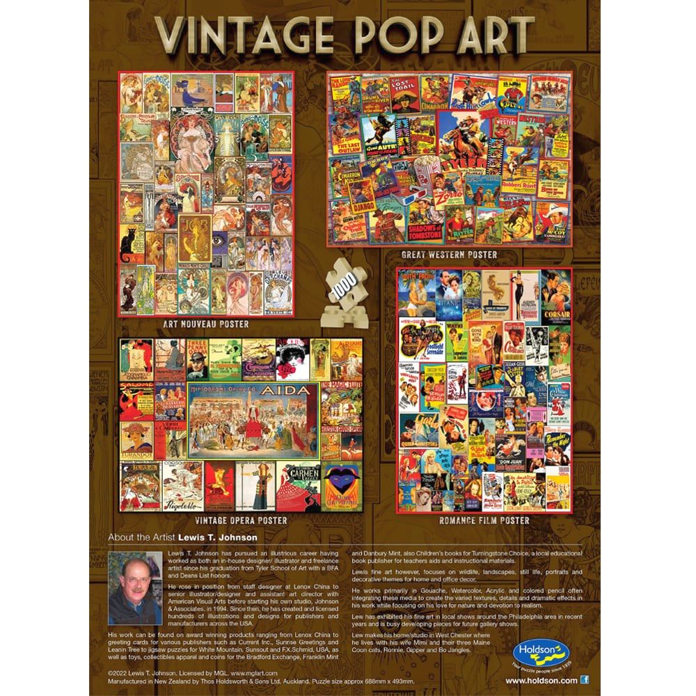 Puzzle - Holdson - Vintage Pop Art - 1000pc Puzzle - SET OF FOUR (Master)