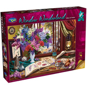Puzzle - Holdson - Window Wonderland - 1000pc Puzzle- Lilacs & Swans