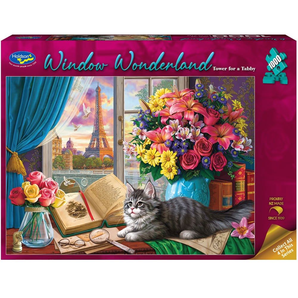 Puzzle - Holdson - Window Wonderland - 1000pc Puzzle - Tower For Tabby