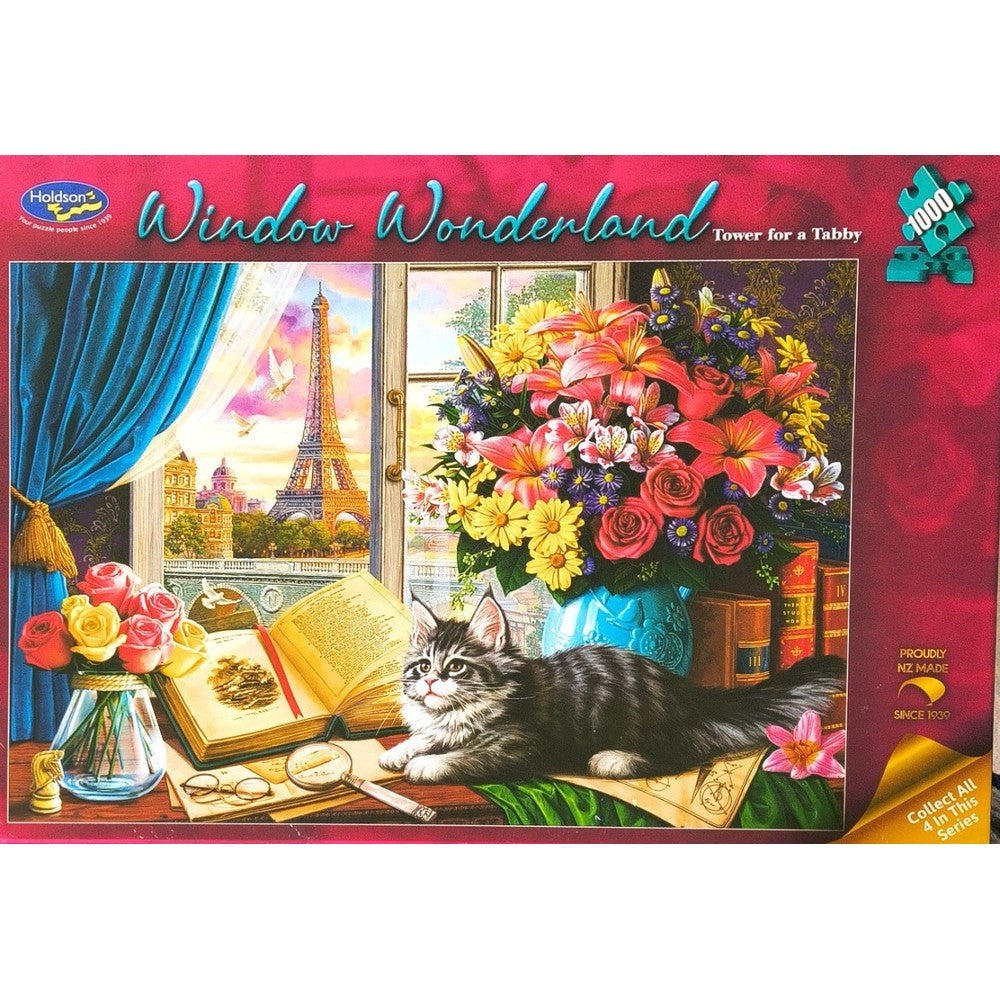 Puzzle - Holdson - Window Wonderland - 1000pc Puzzle - Tower For Tabby