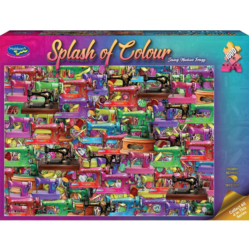 Puzzle - Holdson - Splash of Colour - 1000pc Puzzle - Sewing Machine Frenzy