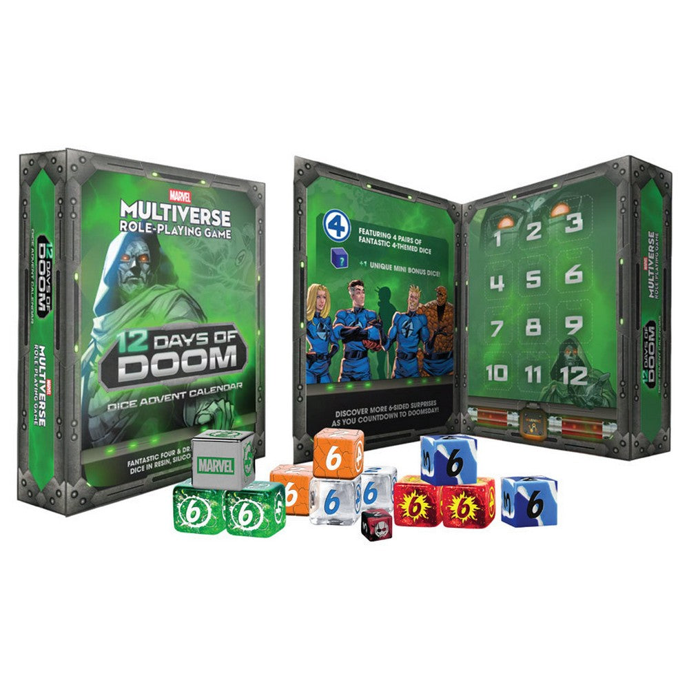 Fanroll: Marvel Multiverse RPG 12 Days of Doom Dice Advent Calendar