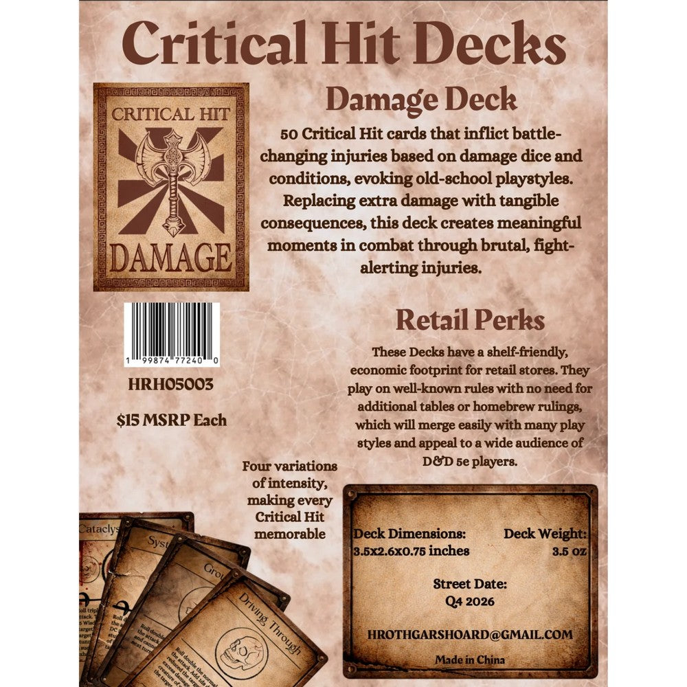 Critical Hit Deck: Damage