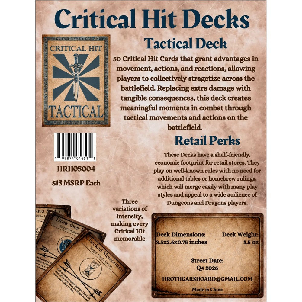 Critical Hit Deck: Tactical