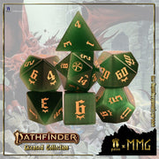 Pathfinder Green Cat's Eye Stone Dice Set