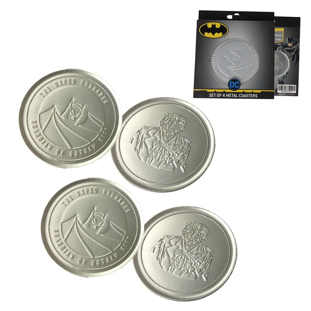 DC Comics Batman Set of 4 Embossed Metal Coasters
