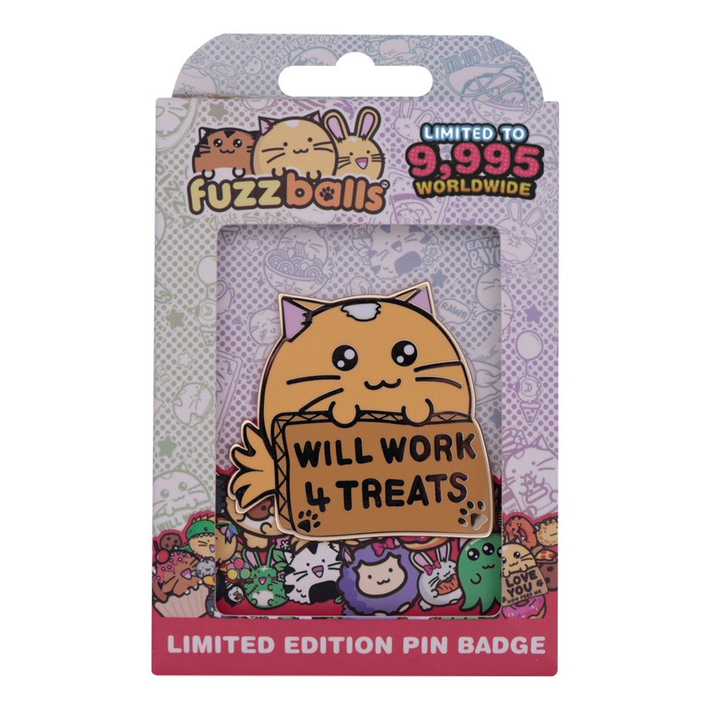 Fuzzballs Whisky Will Work 4 Treats Pin Badge - Limited Edition