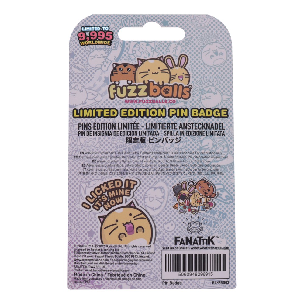 Fuzzballs Whisky Will Work 4 Treats Pin Badge - Limited Edition