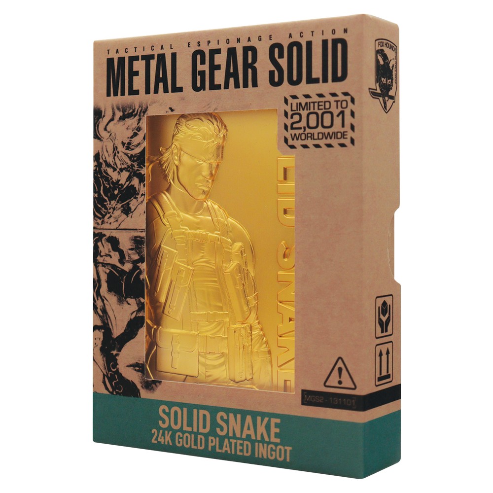Metal Gear Solid 2 24k Gold Plated Snake Ingot - Limited Edition
