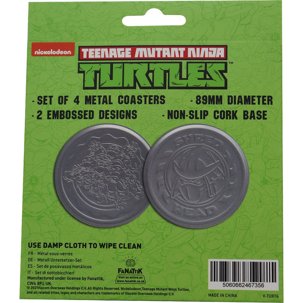 Teenage Mutant Ninja Turtles Set of 4 Embossed Metal Coasters