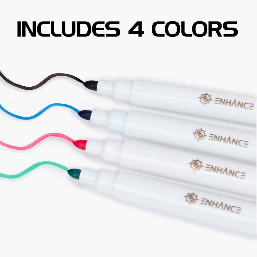 ENHANCE Dry Erase Fine Tip Marker Set (4 Markers)