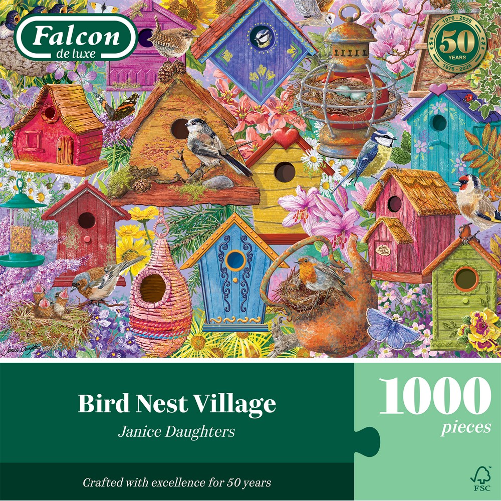 Puzzle - Jumbo - Falcon - Bird Nest Village (1000 pieces)