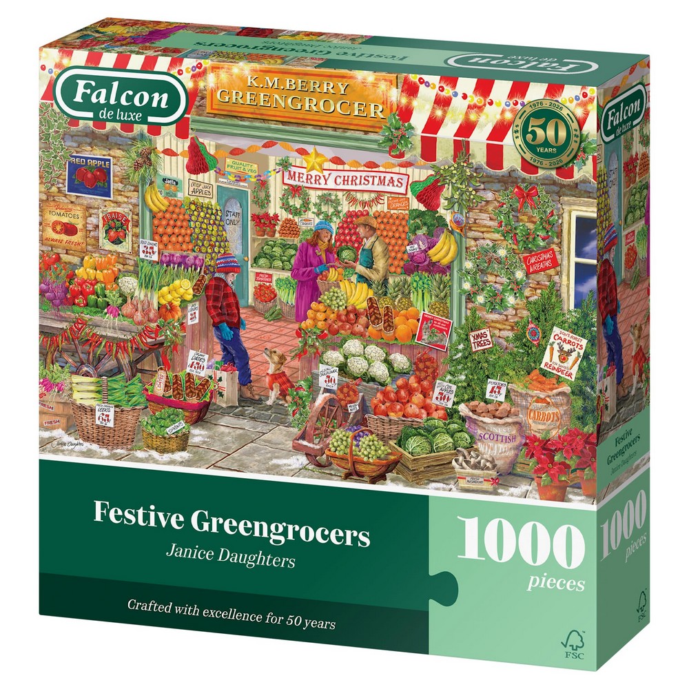 Puzzle - Jumbo - Falcon - Festive Greengrocers (1000 pieces)
