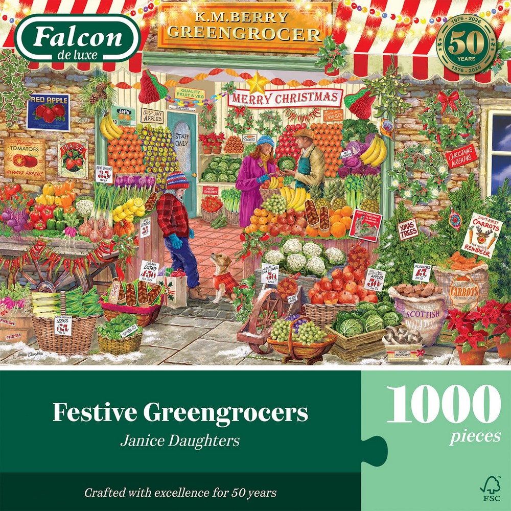 Puzzle - Jumbo - Falcon - Festive Greengrocers (1000 pieces)