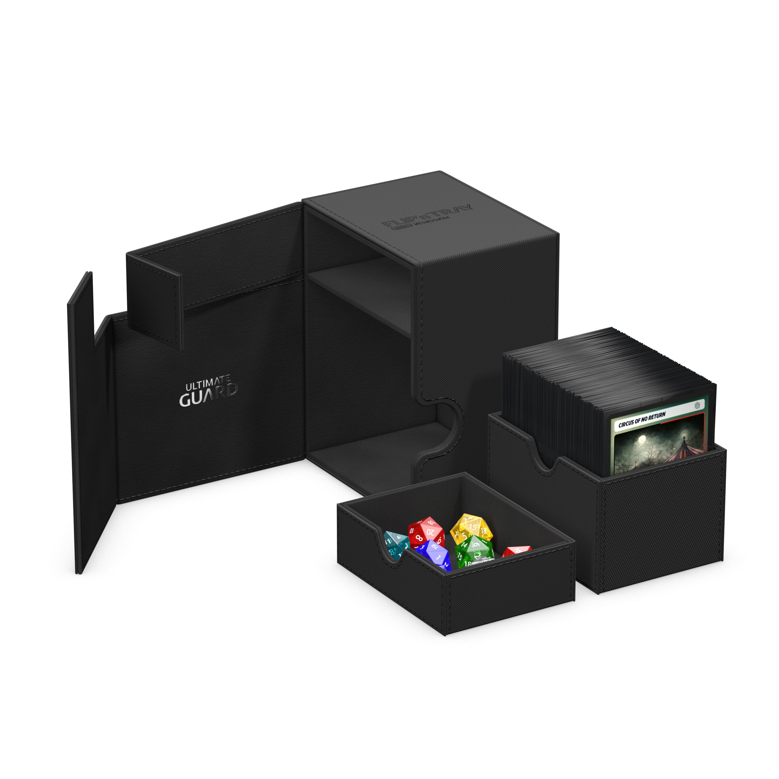 Ultimate Guard: Deck Box – XenoSkin Flip'n'Tray 133+ – Black
