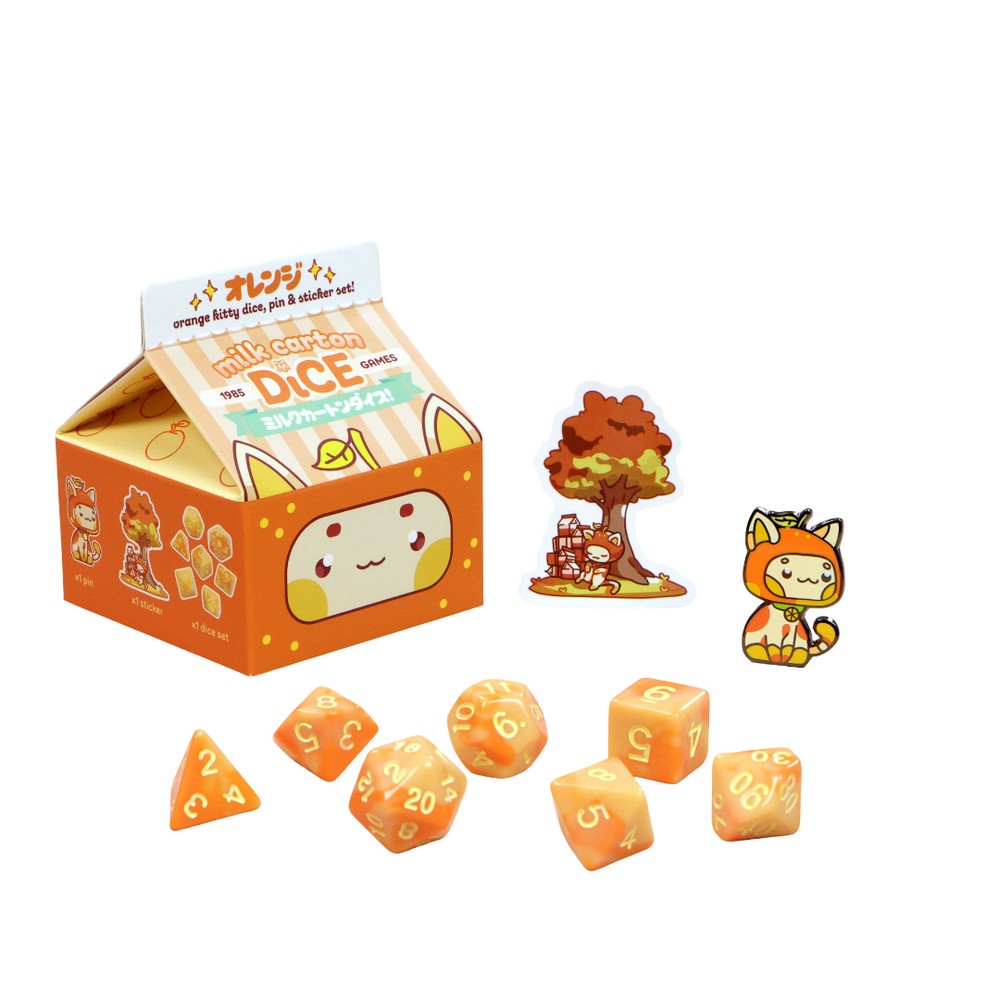 Fruit Meadows - Kawaii Cat Milk Carton-Orange