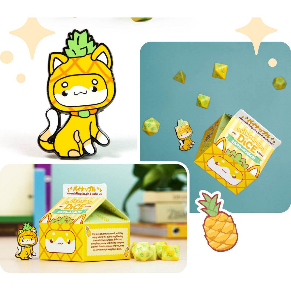 Fruit Meadows - Kawaii Cat Milk Carton-Pineapple