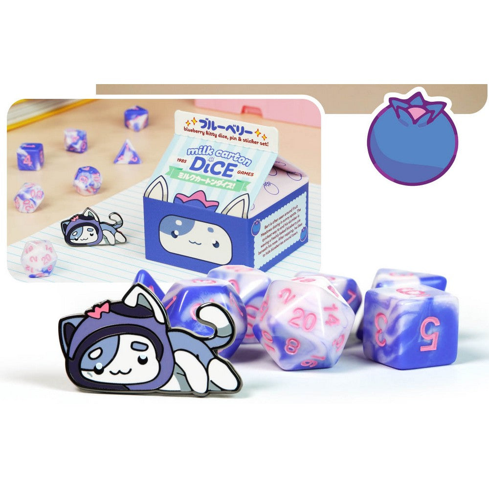 Fruit Meadows - Kawaii Cat Milk Carton-Blueberry