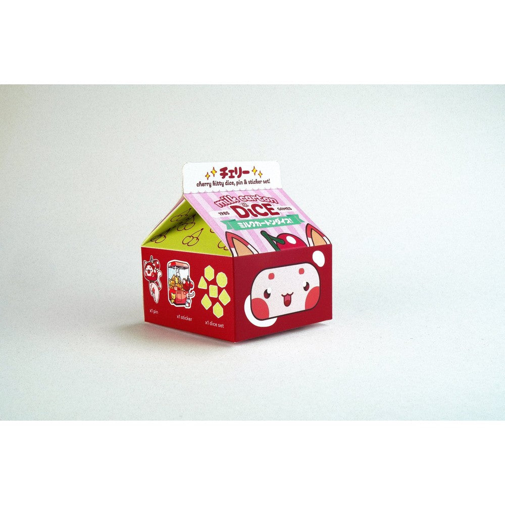 Fruit Meadows - Kawaii Cat Milk Carton-Cherry