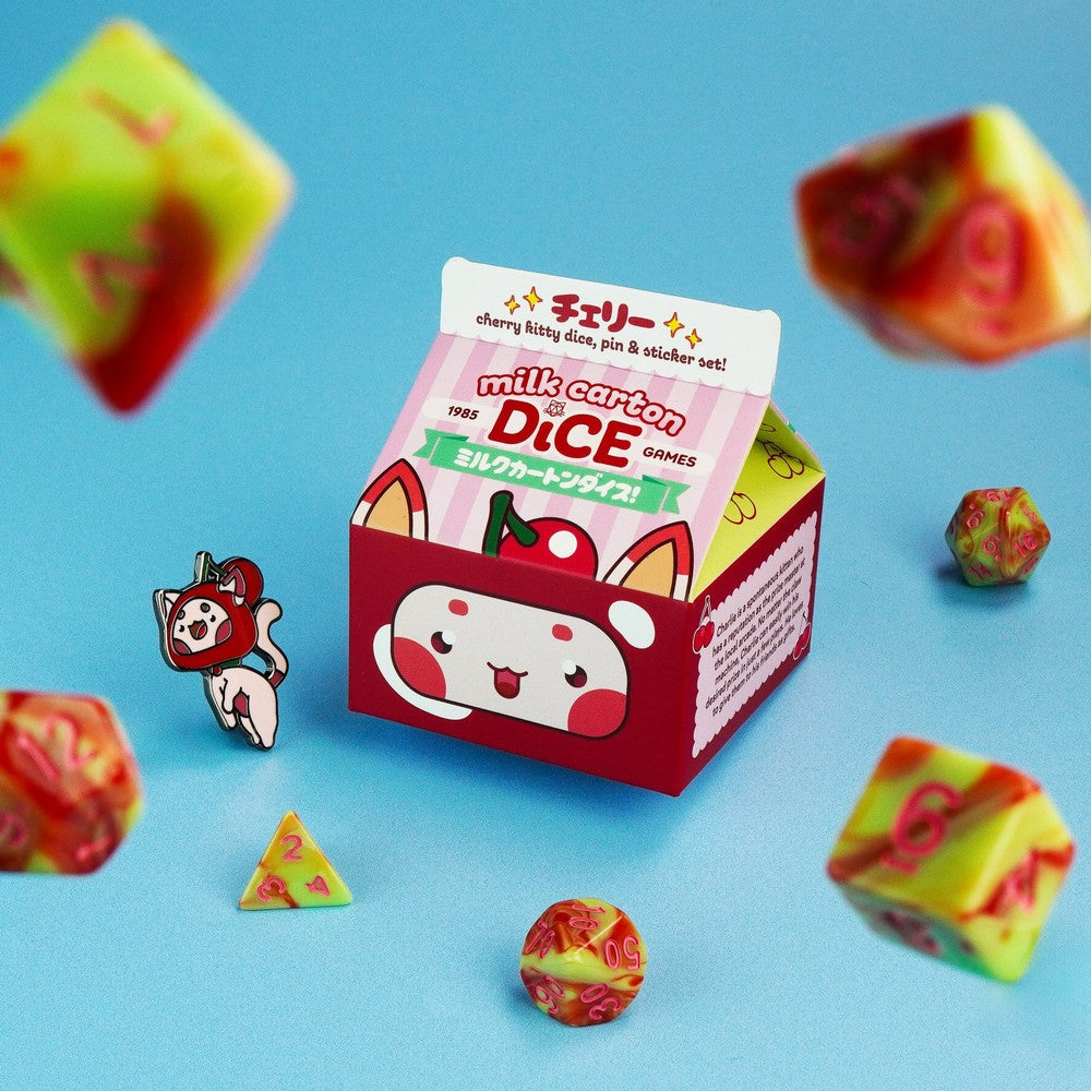 Fruit Meadows - Kawaii Cat Milk Carton-Cherry