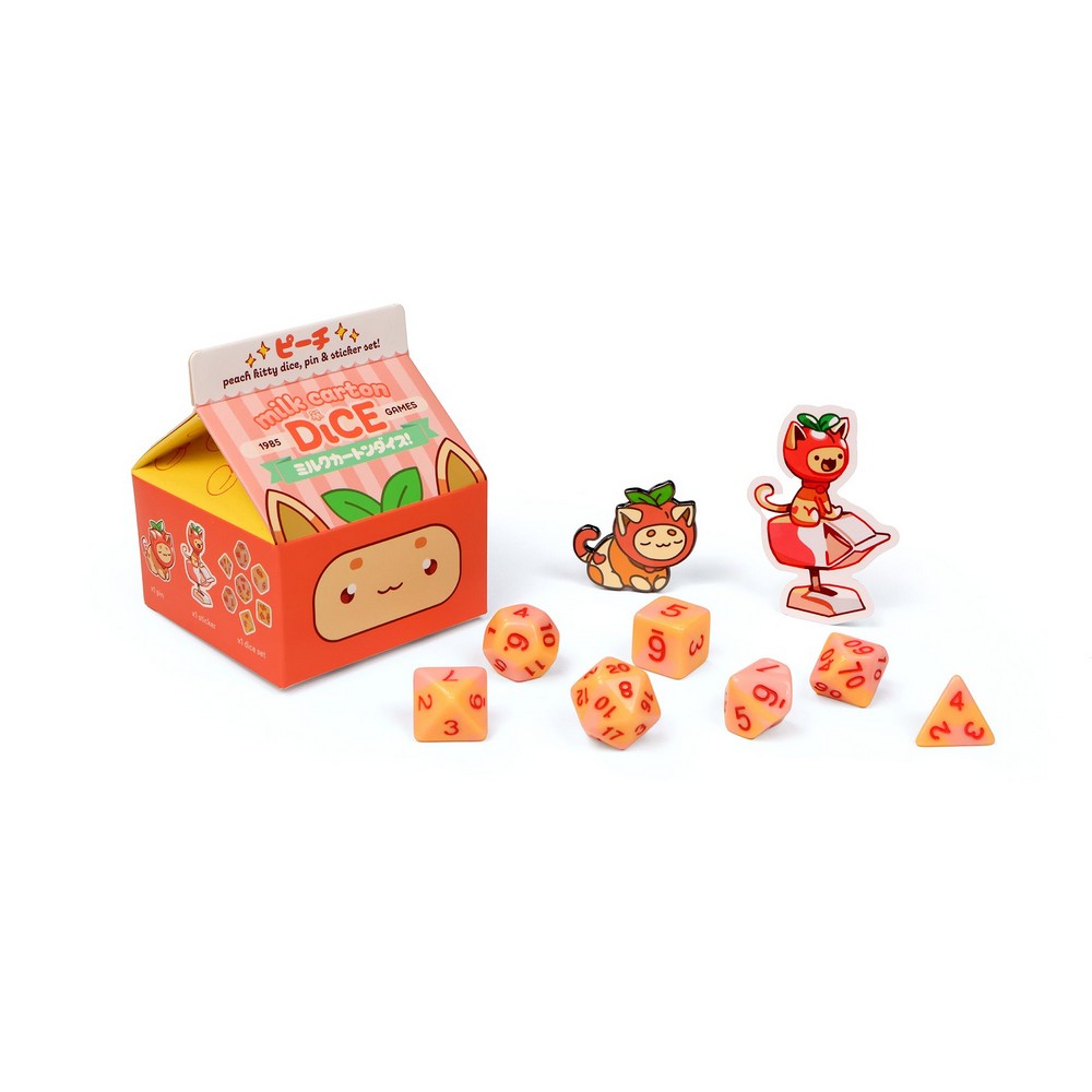 Fruit Meadows - Kawaii Cat Milk Carton-Peach