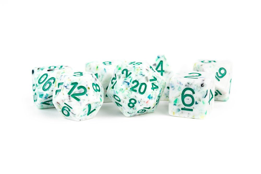 Fanroll: 16mm Resin Polyhedral Dice Set: Recycled Rainbow