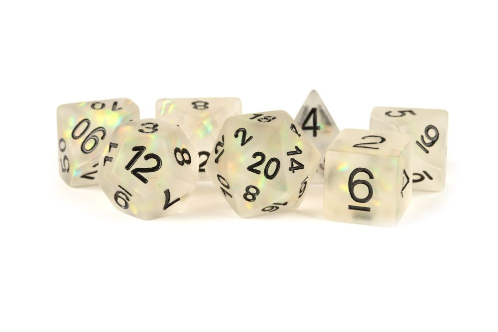 Fanroll: 16mm Resin Polyhedral Dice Set: Icy Opal Clear