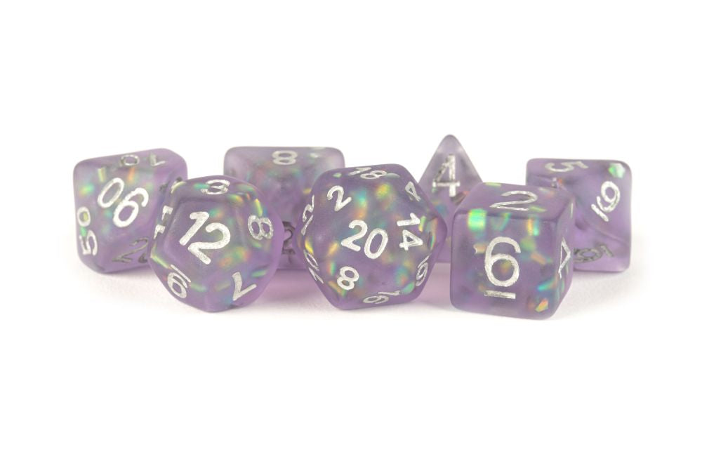 Fanroll: 16mm Resin Polyhedral Dice Set: Icy Opal Purple