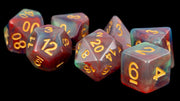 Fanroll: 16mm Resin Polyhedral Dice Set: Red Pearl Swirl