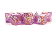 Fanroll: 16mm Resin Polyhedral Dice Set: Purple w/ Gold Foil