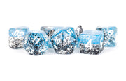 Fanroll: 16mm Resin Polyhedral Dice Set: Particle Blue/Black