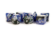 Fanroll: 16mm Resin Polyhedral Dice Set: Eternal Blue/Black