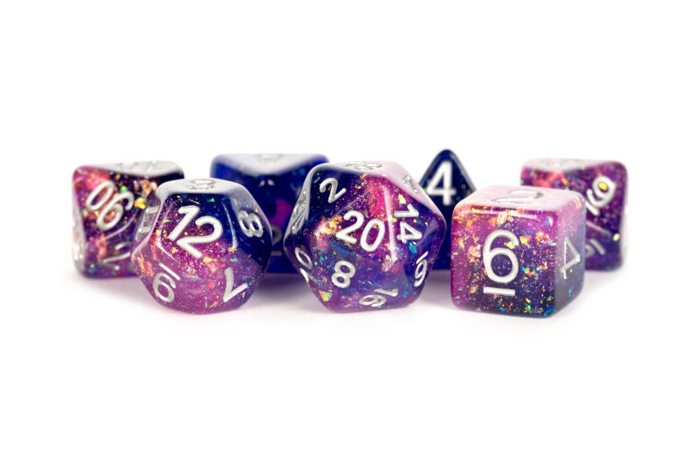 Fanroll: 16mm Resin Polyhedral Dice Set: Eternal Purple/Blue