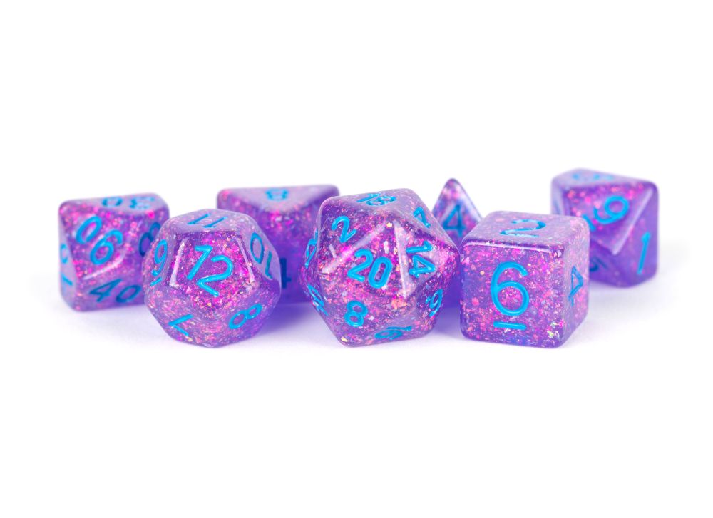 Fanroll: 16mm Resin Polyhedral Dice Set: Flash Purple