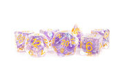 Fanroll: 16mm Resin Polyhedral Dice Set: Pearl Purple w/ Gold Numbers