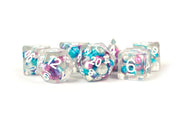 Fanroll: 16mm Resin Polyhedral Dice Set: Pearl Gradient Purple/Teal/White
