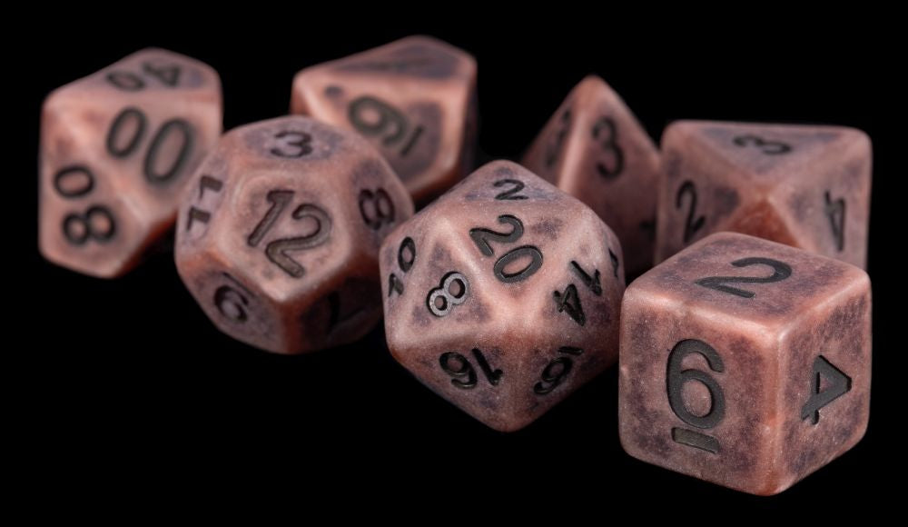 Fanroll: 16mm Resin Polyhedral Dice Set: Ancient Copper