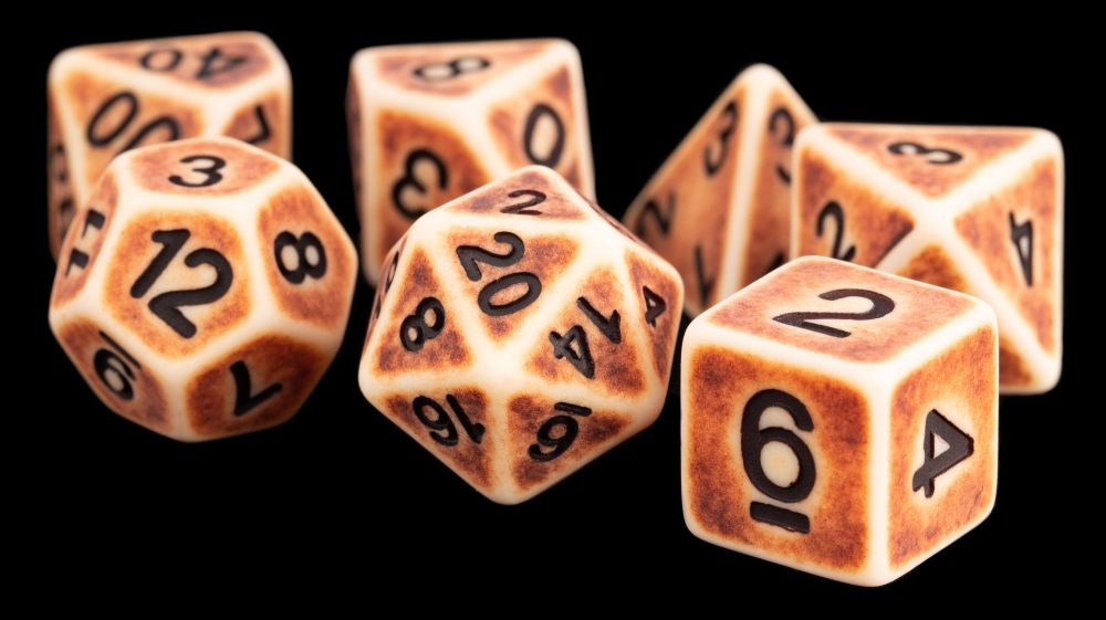 Fanroll: 16mm Resin Polyhedral Dice Set: Ancient Brown
