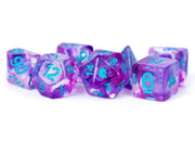 Fanroll: 16mm Resin Polyhedral Dice Set: Unicorn Violet Infusion