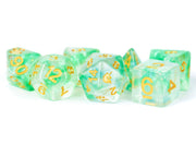 Fanroll: 16mm Resin Polyhedral Dice Set: Unicorn Icy Everglades