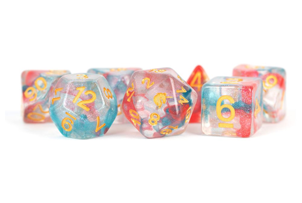 Fanroll: 16mm Resin Polyhedral Dice Set: Unicorn Astral Swell
