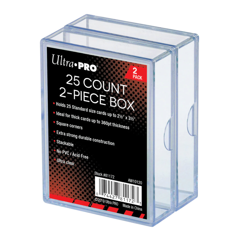 Ultra Pro: UP81172 2-Piece 25 Count Clear Card Storage Box - 2 Pack